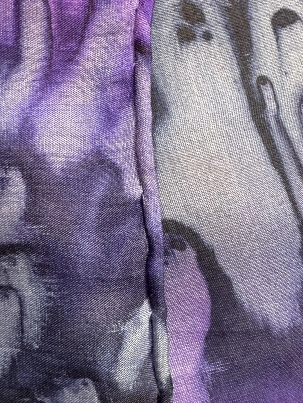 Vintage Silk Scarf Tie Dyed Color Bursts of Purple Pink Abstract 34